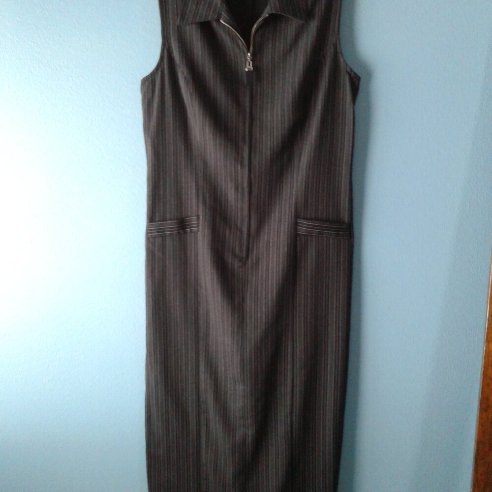 Worthington  Dress Size 12 Tall Womans Black with white stripes